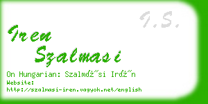 iren szalmasi business card